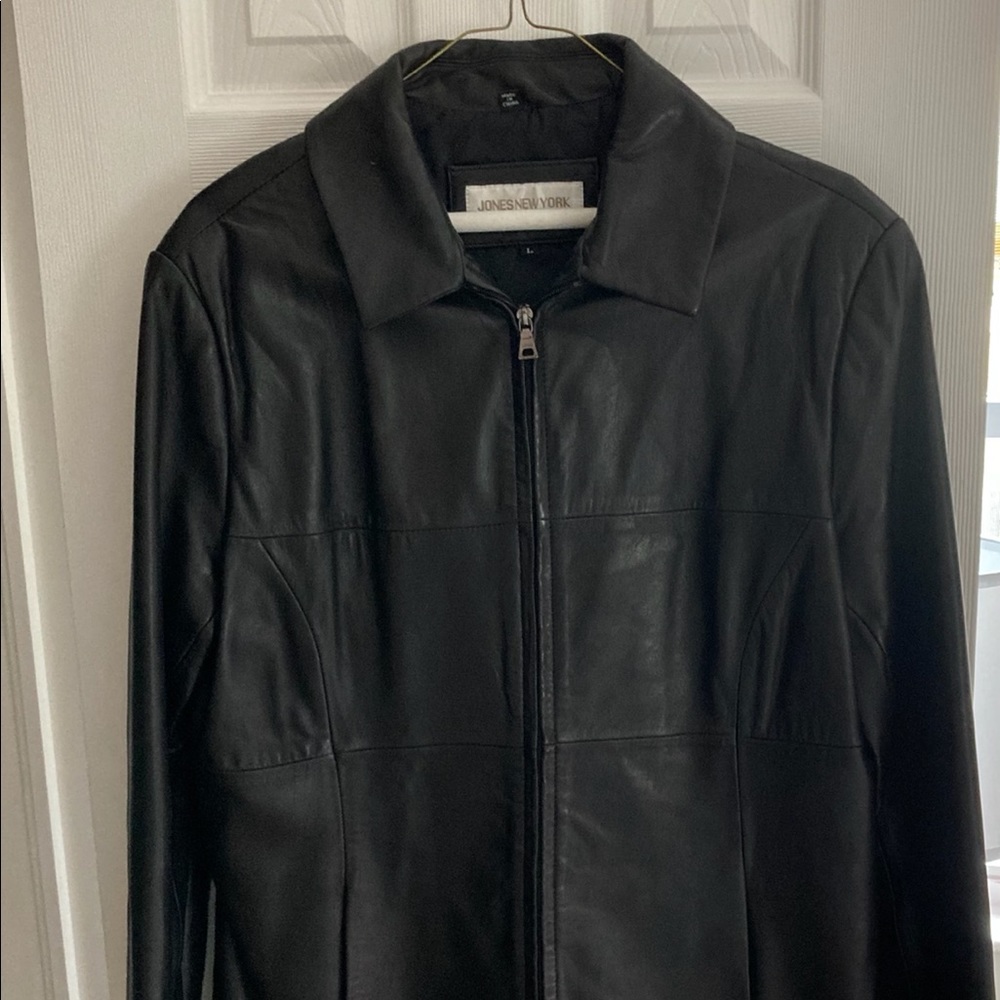 Black leather jacket